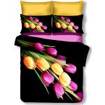 Violette Blumenmuster Moderne Decoking Bettwäsche Sets & Bettwäsche Garnituren aus Microfaser 220x200 