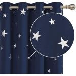 Dunkelblaue Sterne Moderne Verdunkelungsvorhänge aus Textil blickdicht 2-teilig 