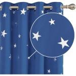 Royalblaue Sterne Moderne Verdunkelungsvorhänge aus Textil blickdicht 2-teilig 