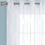 Blaue Romantische Gardinen & Vorhänge aus Voile transparent 2-teilig 