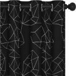 Schwarze Moderne Verdunkelungsvorhänge aus Textil blickdicht 2-teilig 