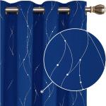 Royalblaue Moderne Verdunkelungsvorhänge aus Textil abdunkelnd 2-teilig 