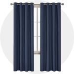 Dunkelblaue Moderne Verdunkelungsvorhänge aus Textil blickdicht 2-teilig 