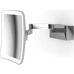 Silberne Decor Walther Rechteckige Wandspiegel mit Beleuchtung 11 cm aus Chrom LED beleuchtet 