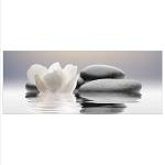 Weiße Digitaldrucke mit Zen-Motiv aus Glas 50x125 