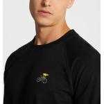 Schwarze Bestickte Dedicated Le Tour de France Bio Nachhaltige Herrensweatshirts aus Baumwolle Größe XL 