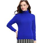 Royalblaue Rollkragen Kaschmir-Pullover aus Wolle für Damen Größe S 
