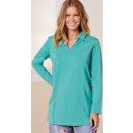 Reduzierte Grüne Deerberg Bio Nachhaltige Tunika-Blusen mit Knopf aus Jersey für Damen Größe XXL 