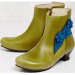 Reduzierte Grüne Deerberg Nachhaltige Ankle Boots & Klassische Stiefeletten mit Reißverschluss aus Leder mit herausnehmbarem Fußbett für Damen Größe 39 