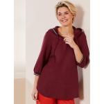 Bordeauxrote Sportliche Deerberg Nachhaltige Tunika-Blusen aus Jersey für Damen Größe XXL 
