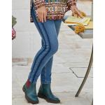 Reduzierte Vintage Deerberg Nachhaltige Slim Fit Jeans mit Galonstreifen für Damen Größe L 