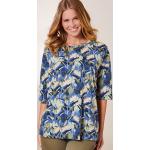 Grüne Deerberg Bio Nachhaltige Tunika-Blusen mit Knopf aus Jersey für Damen Größe L für den für den Sommer 