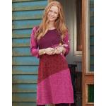 Deerberg Jerseykleid Patchwork Hippie Kleid Ziminka Goa bedruckt aus Bio-Baumwolle XL Bordeaux (rot)