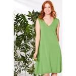 Grüne Deerberg Laureline Bio Nachhaltige V-Ausschnitt Strickkleider aus Baumwolle für Damen Größe M 