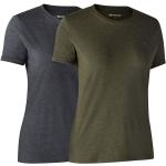 Grüne Kurzärmelige T-Shirts aus Baumwolle für Damen Größe L 2-teilig für den für den Sommer 