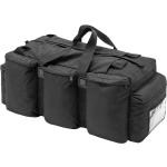 Schwarze Sporttaschen 100l mit Reißverschluss aus Kunstfaser mit Außentaschen 