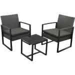 Schwarze Degamo Polyrattan Sessel aus Polyrattan gepolstert Breite 0-50cm, Höhe 0-50cm, Tiefe 0-50cm 3-teilig 