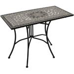DEGAMO Gartentisch »SIENA« (1-St), Wandtisch rechteckig 45x90cm, Eisen schwarz, Platte Mosaik grau/weiss, schwarz