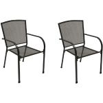 Anthrazitfarbene Degamo Gartenstühle Metall aus Polyrattan stapelbar Breite 50-100cm, Höhe 50-100cm, Tiefe 50-100cm 2-teilig 