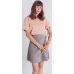 Hellgraue Degree Clothing Bio Mini Nachhaltige Cordröcke mit Reißverschluss aus Baumwolle für Damen Größe XL 