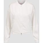 Weiße Deha Bio Damenjacken mit Puffärmeln mit Reißverschluss aus Baumwolle Größe S für den für den Herbst 