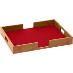 Rote Rechteckige Eckige Tabletts aus Holz 