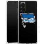 DeinDesign Handyhülle »Hertha BSC schwarz« Samsung Galaxy S20 Plus, Hülle Hertha BSC Fußball Offizielles Lizenzprodukt, weiß, weiß