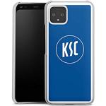 DeinDesign Hard Case kompatibel mit Google Pixel 4 Schutzhülle transparent Smartphone Handy Hülle KSC Karlsruher SC Logo
