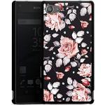 Schwarze Blumenmuster DeinDesign Sony Xperia Z5 Compact Cases Art: Hard Cases mit Bildern aus Kunststoff kratzfest 