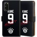 DeinDesign Klapphülle kompatibel mit Samsung Galaxy S20 Handyhülle aus Kunst Leder schwarz Flip Case FC Bayern München Harry Kane Trikot