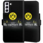 Schwarze DeinDesign BVB Vegane Samsung Galaxy S21+ 5G Hüllen Art: Geldbörsen mit Bildern aus Kunstleder mit Schutzfolie 