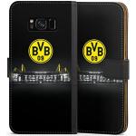 Schwarze DeinDesign BVB Vegane Samsung Galaxy S8 Cases Art: Geldbörsen mit Bildern aus Leder mit Schutzfolie 