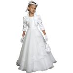 Weiße Kinderkleider mit Bolero aus Spitze für Mädchen Größe 152 