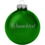 Grüne Runde Christbaumkugeln & Weihnachtsbaumkugeln glänzend aus Glas 