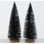 Schwarze 32 cm Runde Kunstbäume aus Kunststoff 2-teilig 