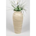 Cremefarbene 60 cm Runde Bodenvasen & Vasen für Pampasgras 60 cm aus Keramik 