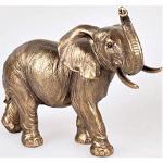 Goldene Formano Elefanten Figuren aus Kunststein 