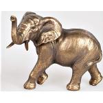 Goldene 23 cm Formano Elefanten Figuren aus Kunststein 