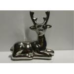 Silberne Moderne Weihnachtsfiguren mit Hirsch-Motiv aus Keramik 