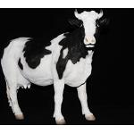 Schwarze 17 cm Deko-Kühe für den Garten aus Kunststein 