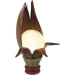 Deko-Leuchte LOTUS KARIMA, 6 Blätter, Tisch-Lampe aus Natur-Materialien, Stimmungsleuchte