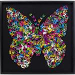Bunte KARE DESIGN Leinwandbilder mit Schmetterlingsmotiv aus Kiefer handgemacht 120x120 