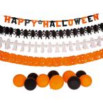 Schwarze Buttinette Halloween Girlanden mit Halloween-Motiv glänzend 14-teilig 