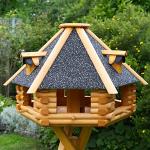 Anthrazitfarbene Deko Shop Hannusch Vogelhäuser mit Ständer aus Holz 