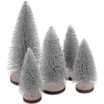 Silberne 9 cm Künstliche Weihnachtsbäume 5-teilig 