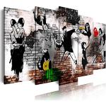 Bunte Moderne Banksy Leinwanddrucke 30x60 5-teilig 