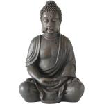 Braune Asiatische 34 cm Boltze Buddha Figuren aus Kunststoff 