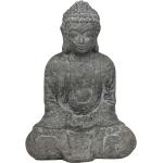 Graue Asiatische Buddha-Gartenfiguren aus Kunststein 