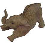 12 cm Fachhandel Plus Elefanten Figuren mit Tiermotiv aus Kunststein 
