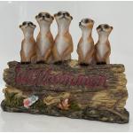 Braune 9 cm Erdmännchen-Gartenfiguren aus Kunststein wetterfest 